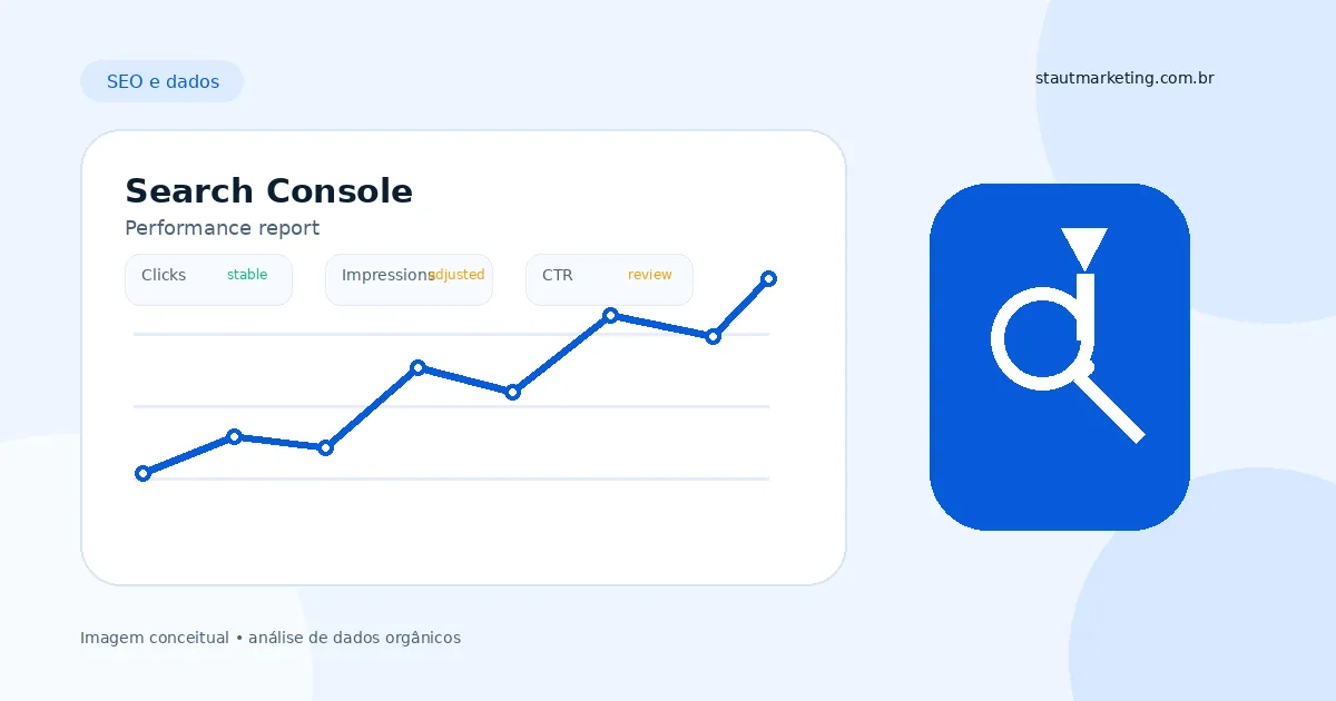 Imagem conceitual sobre análise de dados do Search Console após erro confirmado em impressões.