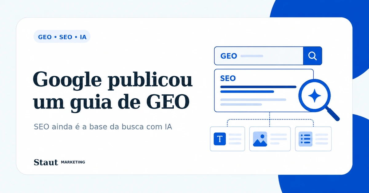 Imagem conceitual sobre GEO, SEO, conteúdo, rastreamento, indexação e mensuração.
